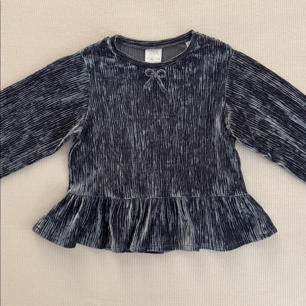 Zara Velvet Ribbed Shirt